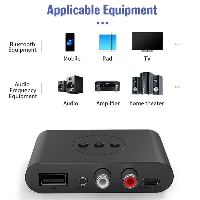 B21 Bluetooth-compatible 5.3 Audio Receiver U-Disk RCA 3.5mm AUX Jack Stereo Music Adapter - 6