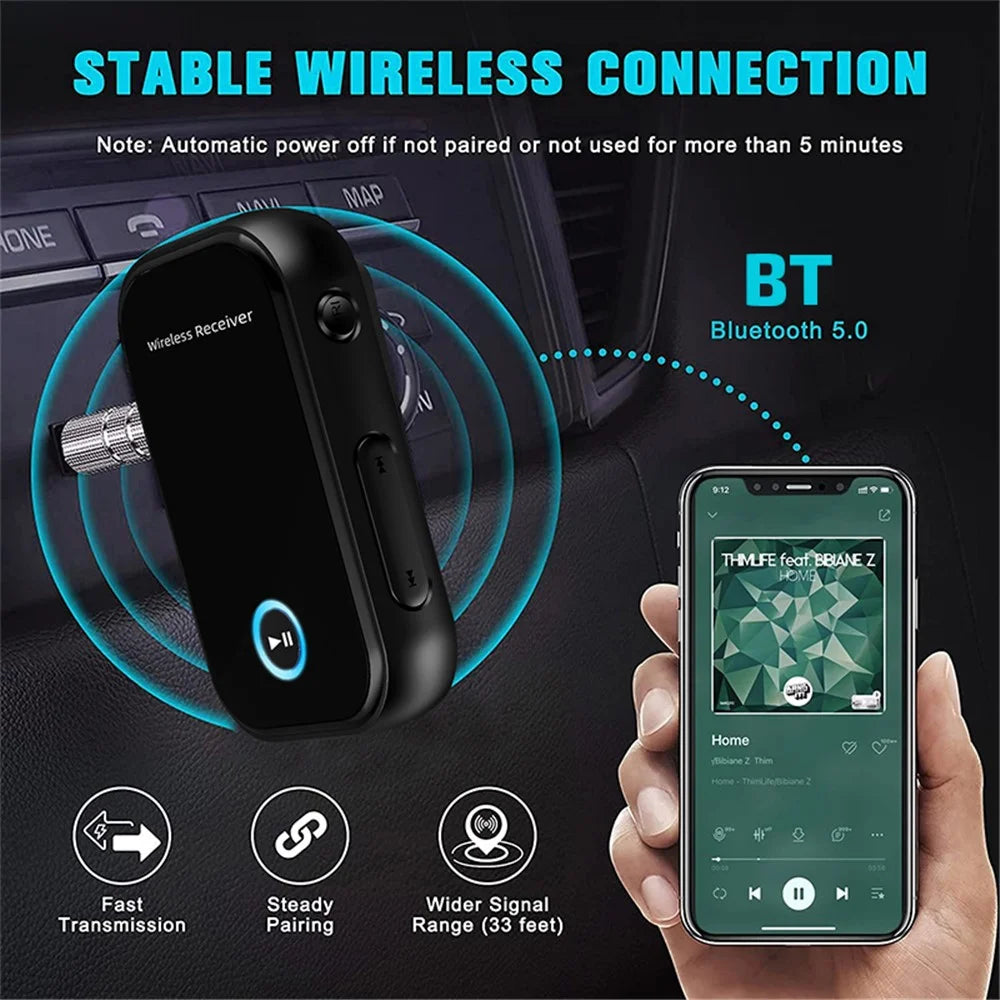 BT15 AUX Car Bluetooth-compatible 5.0 Audio Receiver Noise Reduction Bluetooth-compatible Call Adapter - 6