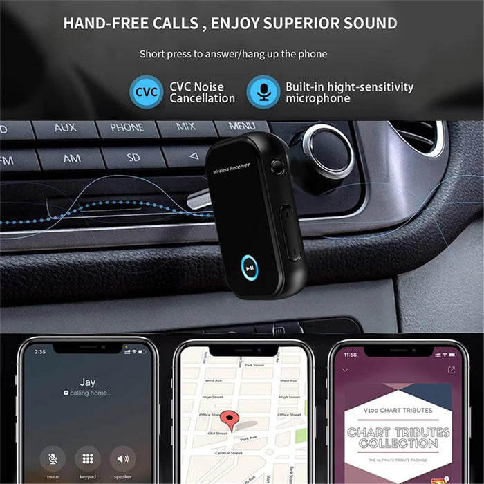 BT15 AUX Car Bluetooth-compatible 5.0 Audio Receiver Noise Reduction Bluetooth-compatible Call Adapter - 7