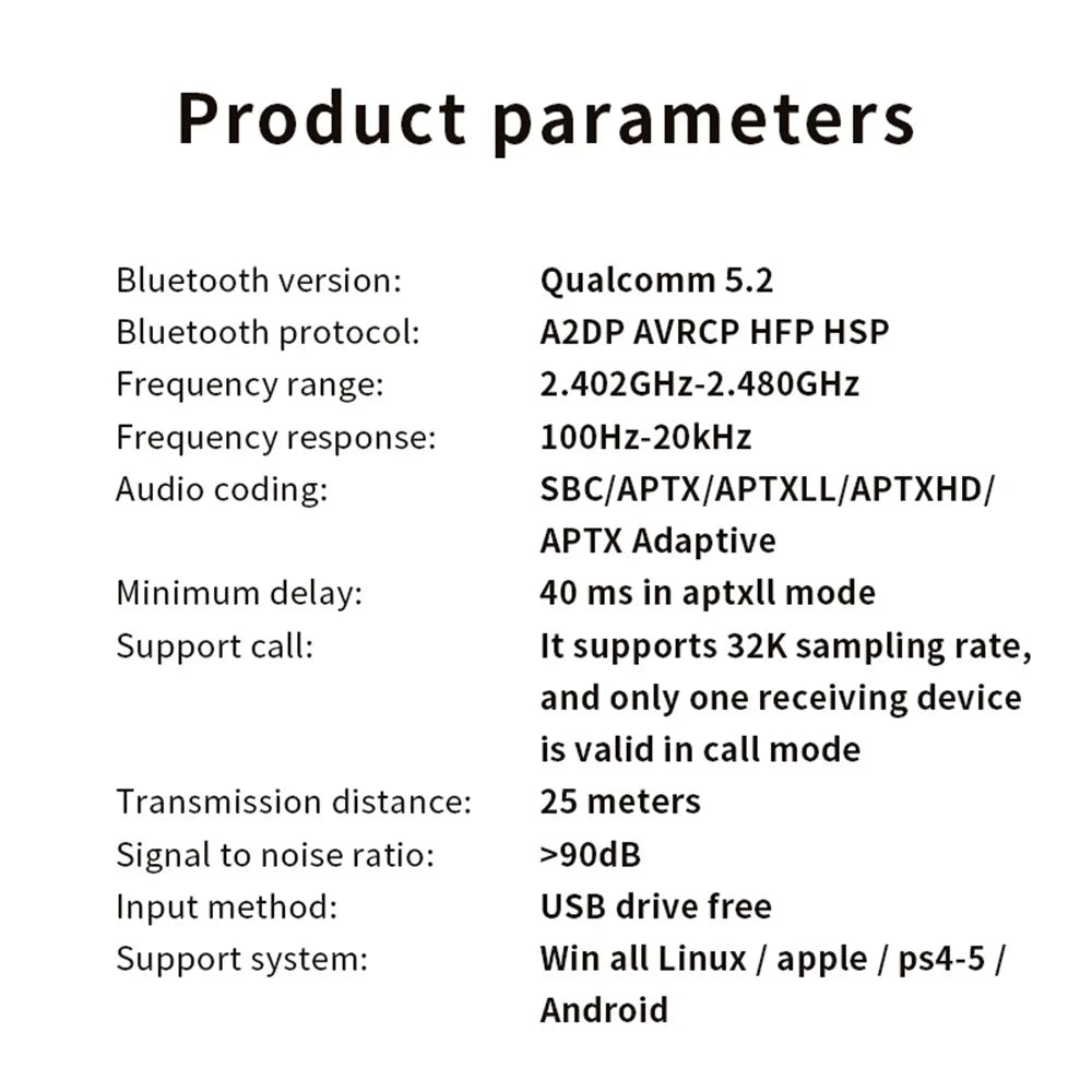 T10 Low Latency Bluetooth-compatible Audio Transmitter Support aptX and Call for Mac/PS5/Android - 6