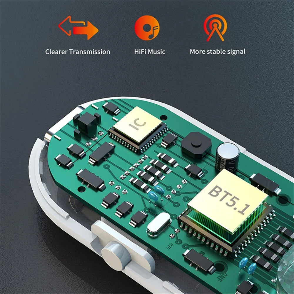 GR05 LED Light Audio Wireless Adapter 2-in-1 Bluetooth-compatible Audio Receiver Transmitter (with CE) - 3