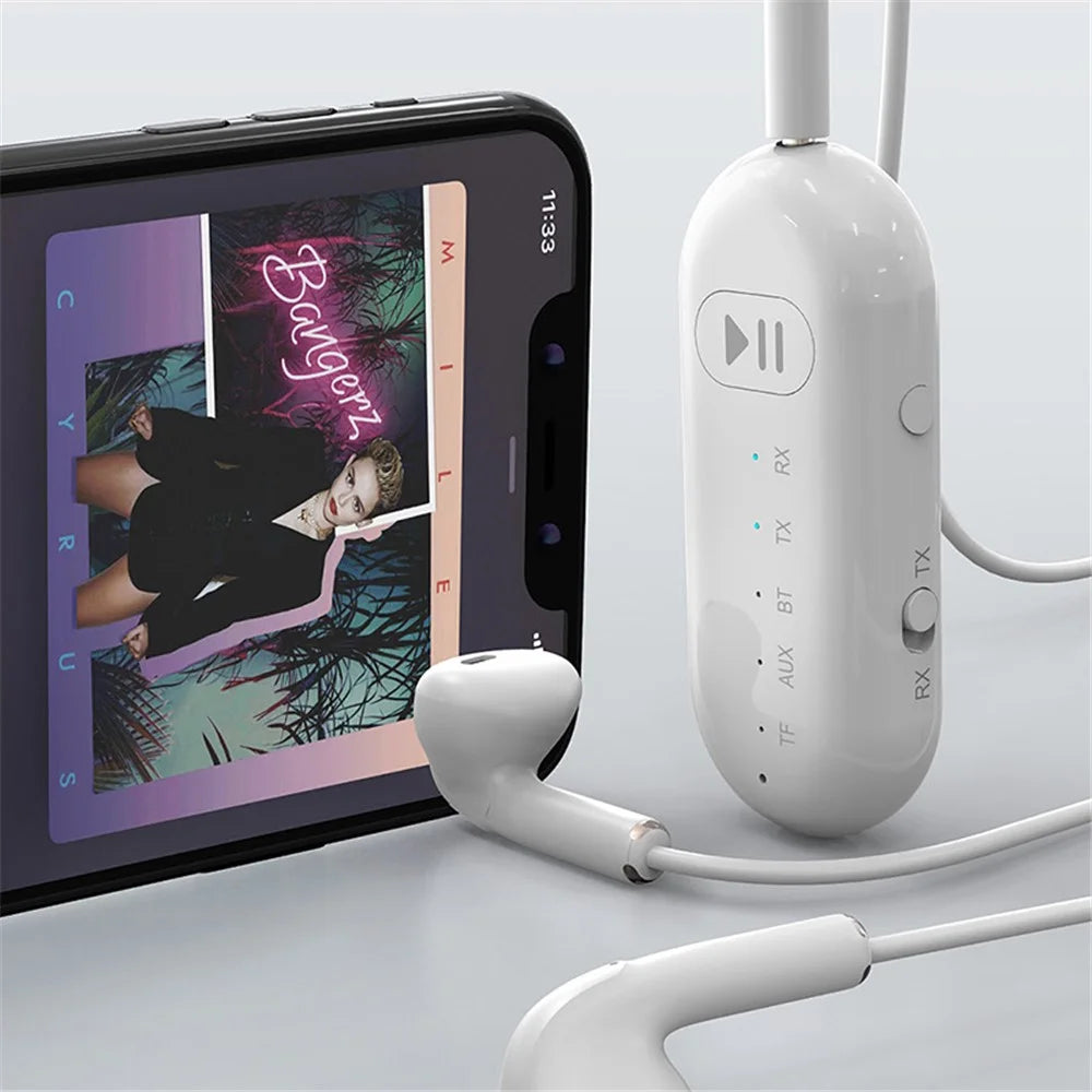 GR05 LED Light Audio Wireless Adapter 2-in-1 Bluetooth-compatible Audio Receiver Transmitter (with CE) - 4