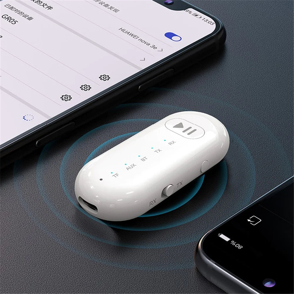 GR05 LED Light Audio Wireless Adapter 2-in-1 Bluetooth-compatible Audio Receiver Transmitter (with CE) - 6