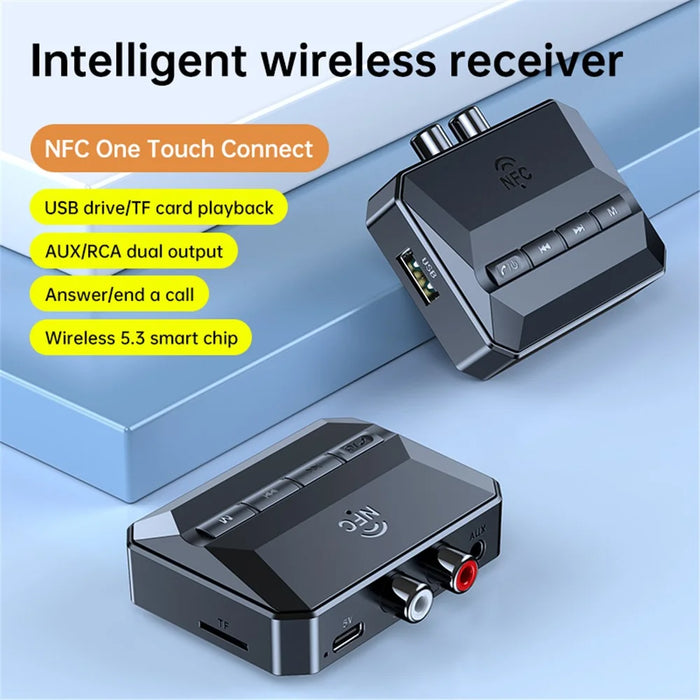 T59 Bluetooth-compatible 5.3 Audio Receiver Stereo Sound Lossless Music NFC Wireless Adapter (CE Certified) - 2