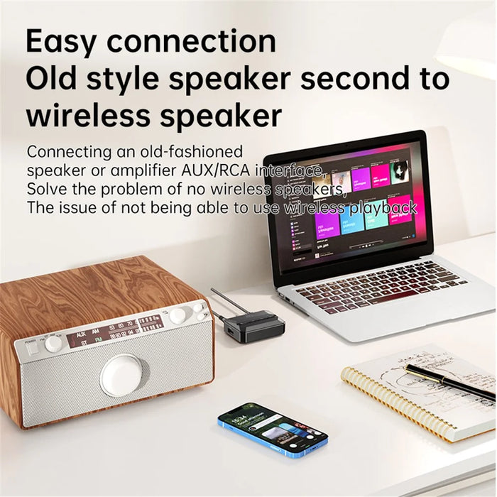 T59 Bluetooth-compatible 5.3 Audio Receiver Stereo Sound Lossless Music NFC Wireless Adapter (CE Certified) - 4