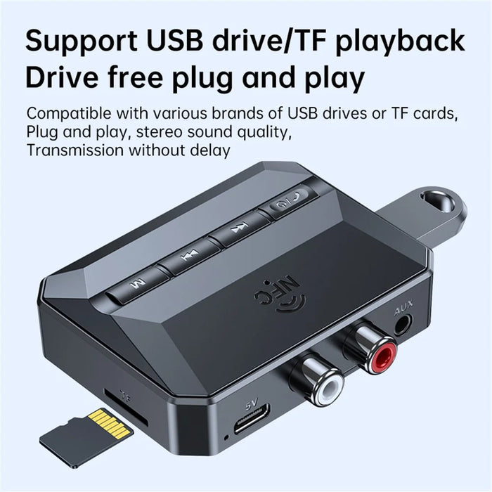 T59 Bluetooth-compatible 5.3 Audio Receiver Stereo Sound Lossless Music NFC Wireless Adapter (CE Certified) - 6