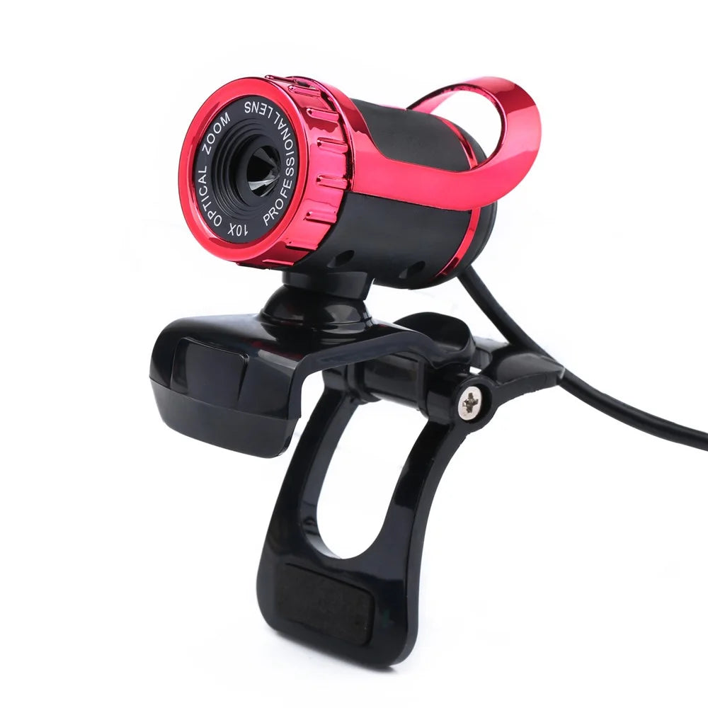A859 Computer HD High Definition Video USB Camera Built-in Microphone - Red - 3