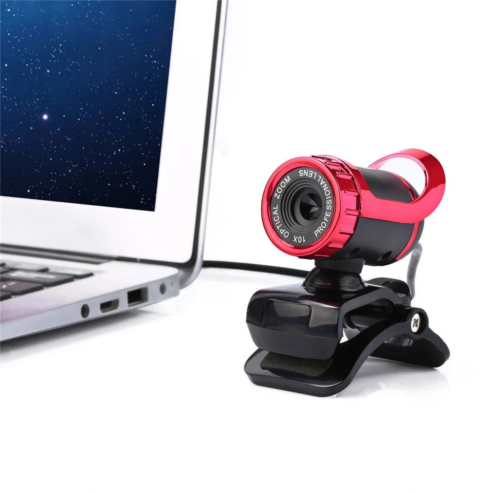 A859 Computer HD High Definition Video USB Camera Built-in Microphone - Red - 4