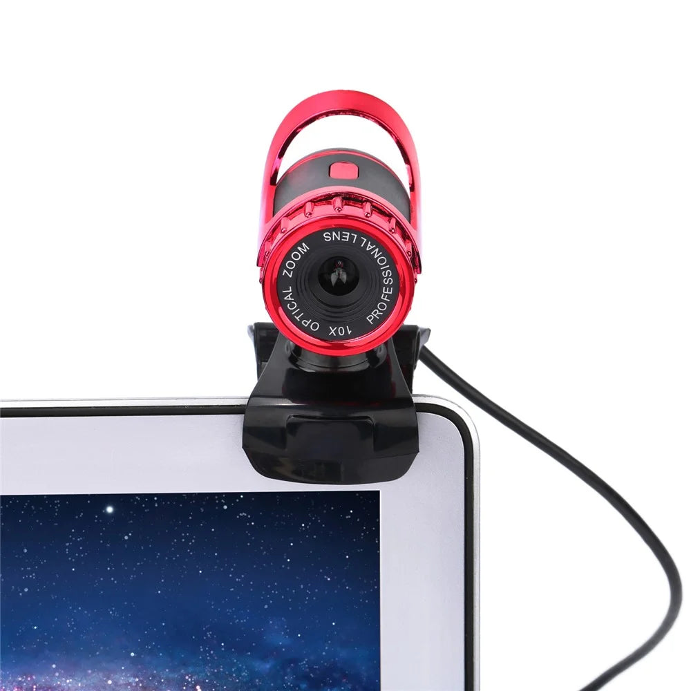 A859 Computer HD High Definition Video USB Camera Built-in Microphone - Red - 7