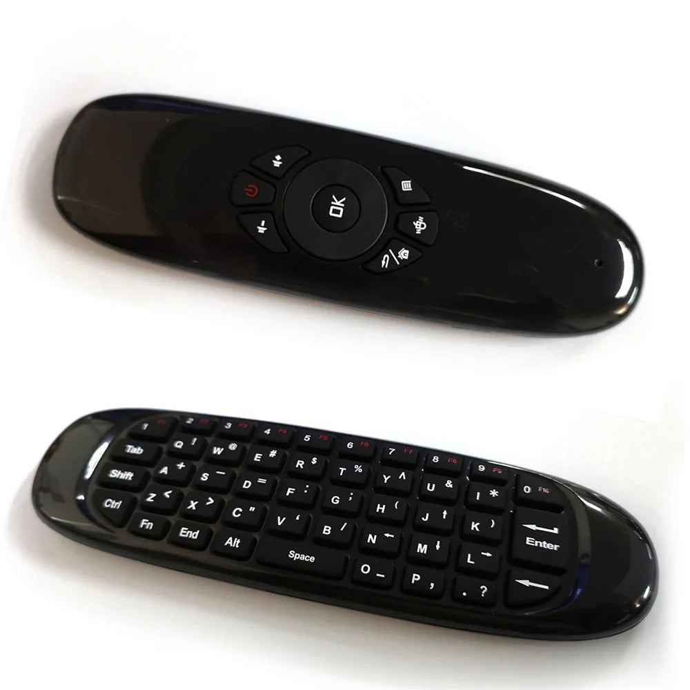 3 in 1 2.4GHz Wireless Air Mouse Full QWERTY Keyboard with TV Remote Control Function - Black - 1