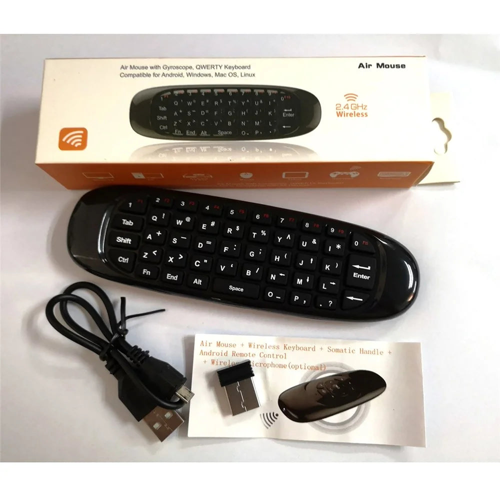 3 in 1 2.4GHz Wireless Air Mouse Full QWERTY Keyboard with TV Remote Control Function - Black - 4