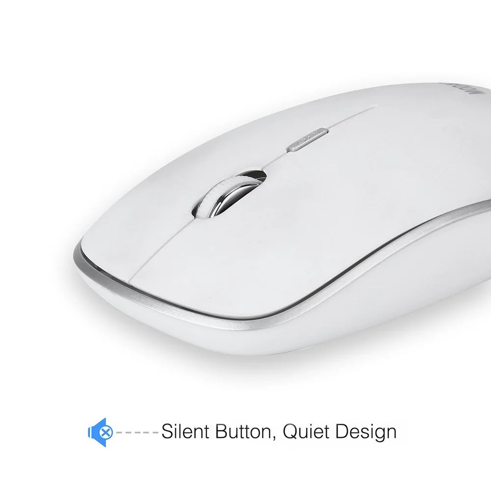 Compact Full-size Mute 2.4G Wireless Keyboard Mouse Combo Set - White - 3