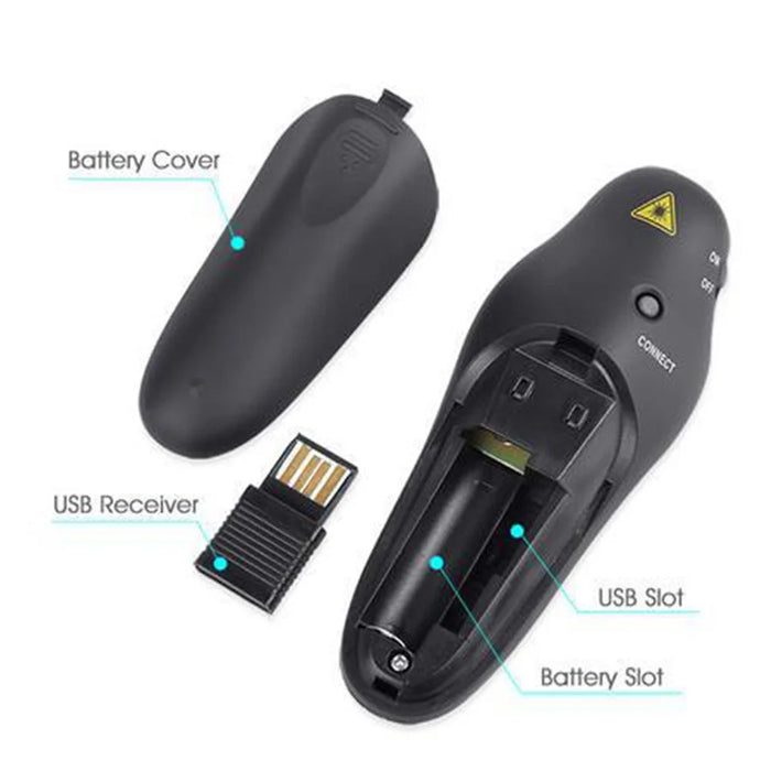 2.4GHz Laser Red Pointers Pen USB Receiver RF Remote Control Wireless Presenter PowerPoint Clicker Control Pointer - 4