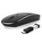 2.4G Wireless Computer Laptop Mouse Rechargeable Aluminium Alloy Mice with Type-C Adapter - Black - 2