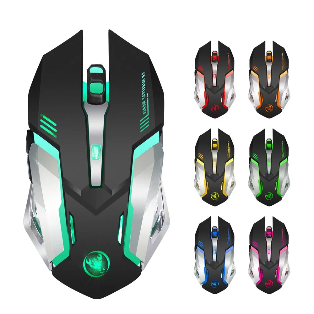 M10 Wireless Gaming Mouse 2400dpi Rechargeable 7 Color Backlight Breathing Comfort Gamer Mice - 1