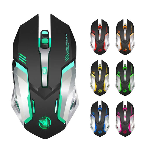 M10 Wireless Gaming Mouse 2400dpi Rechargeable 7 Color Backlight Breathing Comfort Gamer Mice - 1