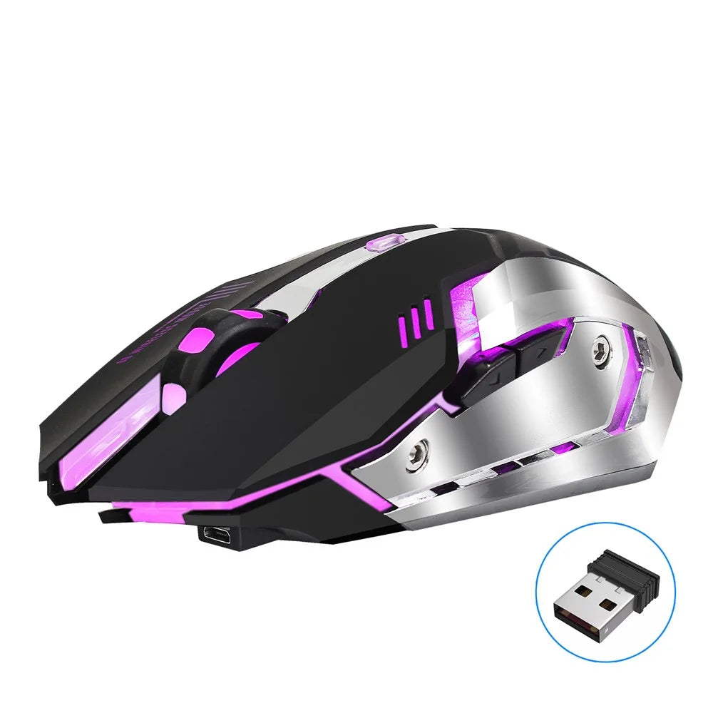 M10 Wireless Gaming Mouse 2400dpi Rechargeable 7 Color Backlight Breathing Comfort Gamer Mice - 3