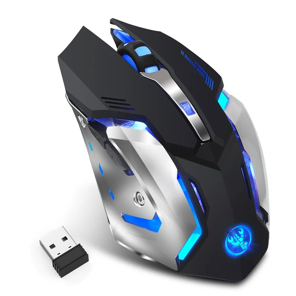M10 Wireless Gaming Mouse 2400dpi Rechargeable 7 Color Backlight Breathing Comfort Gamer Mice - 4