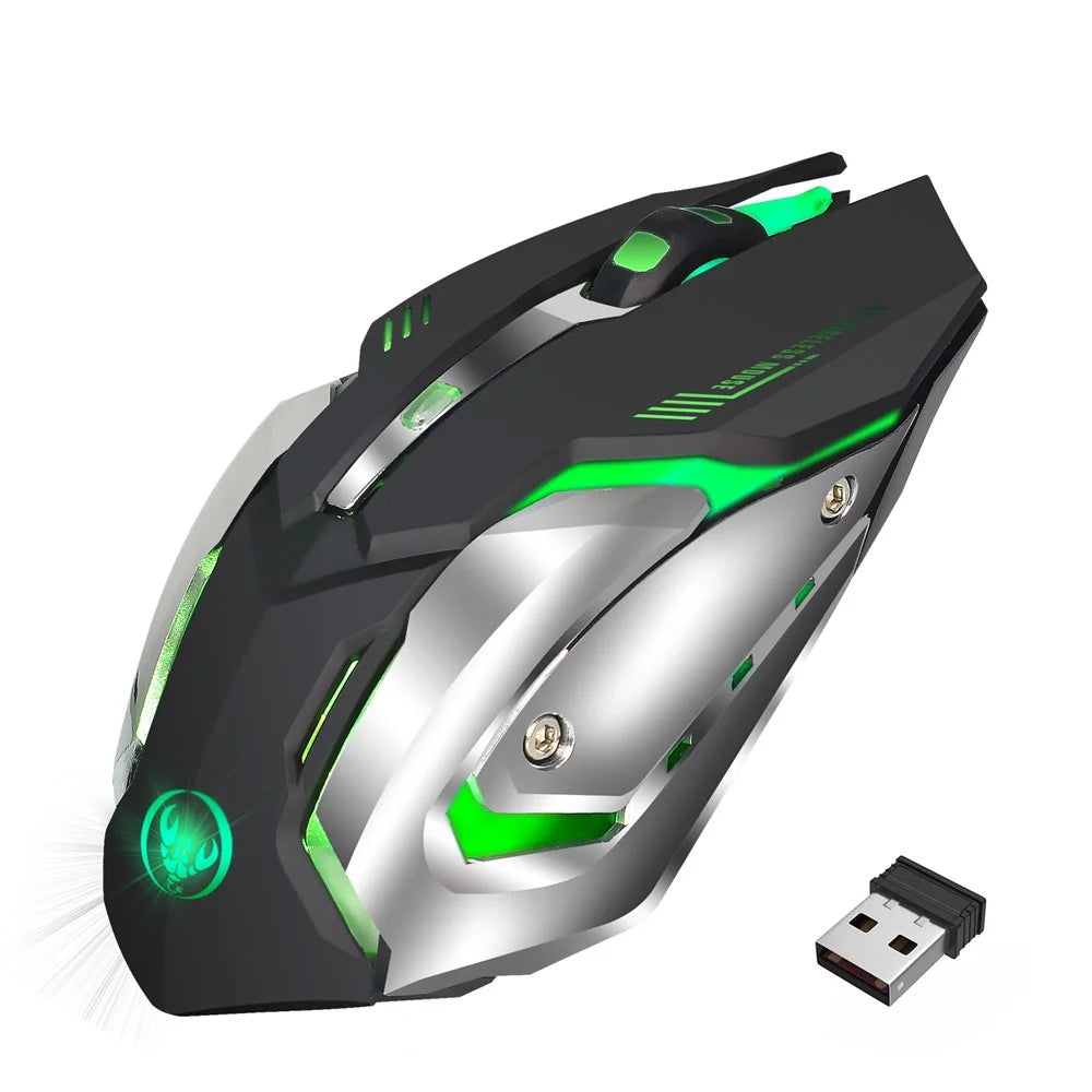 M10 Wireless Gaming Mouse 2400dpi Rechargeable 7 Color Backlight Breathing Comfort Gamer Mice - 5