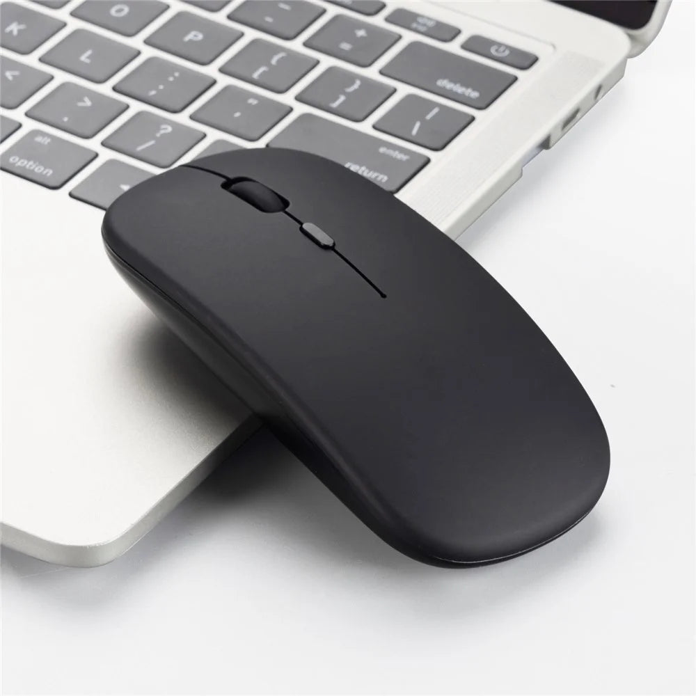 M80 2.4G Wireless Mouse Rechargeable 800/1200/1600 DPI Computer Mouse Ultra-Thin Silent Mice for Home Office Notebook - Matte Black - 1