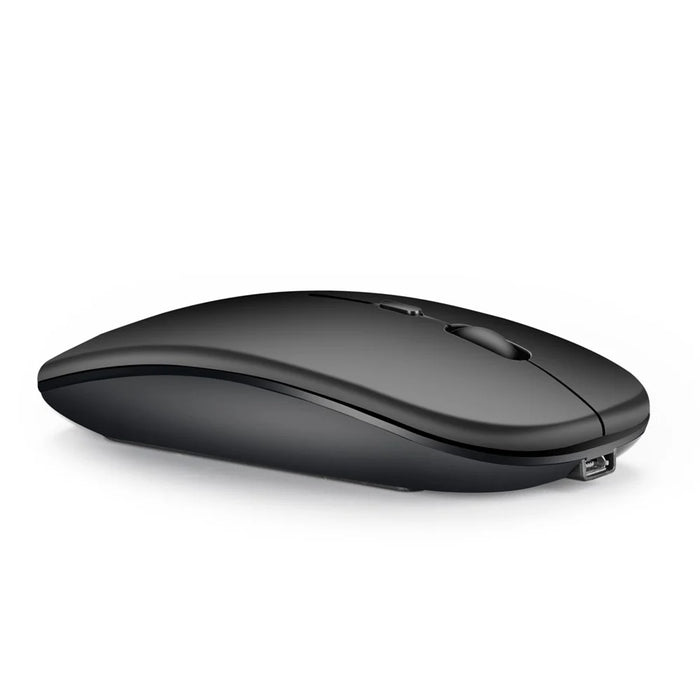 M80 2.4G Wireless Mouse Rechargeable 800/1200/1600 DPI Computer Mouse Ultra-Thin Silent Mice for Home Office Notebook - Matte Black - 6