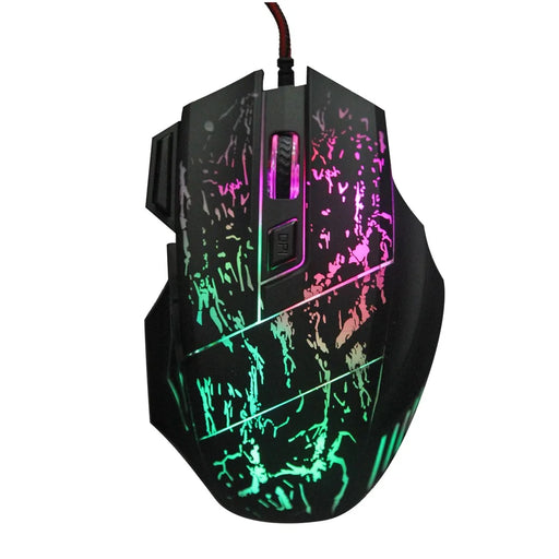 HXSJ Stream Crack Pattern Optical USB Wired Woven Nylon Line Pro Gaming Mouse - 2
