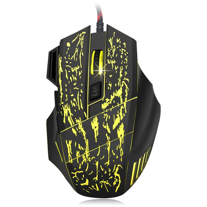 HXSJ Stream Crack Pattern Optical USB Wired Woven Nylon Line Pro Gaming Mouse - 7