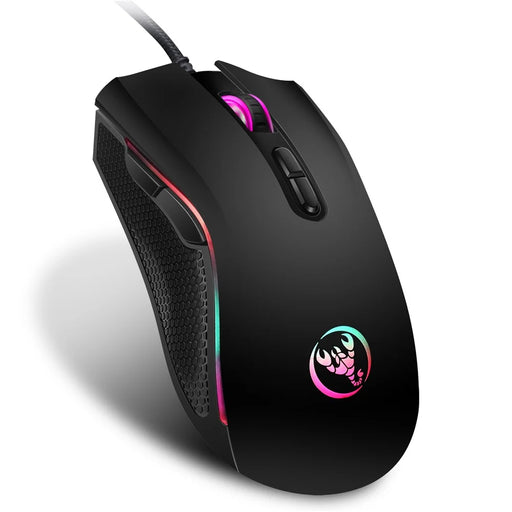 HXSJ A869 Seven Lightning Colors Game Four Gears Adjustment Electronic Sports Mouse - 2