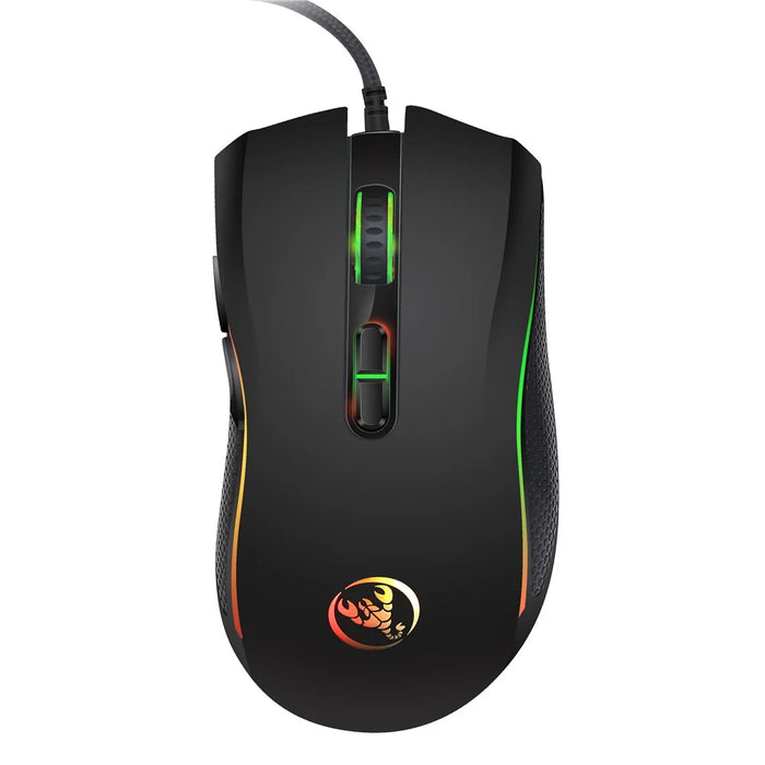 HXSJ A869 Seven Lightning Colors Game Four Gears Adjustment Electronic Sports Mouse - 5