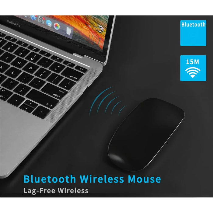 Bluetooth-compatible Wireless Mouse Silent Computer Mouse Slim Ergonomic PC Mice for Windows XP VISTA 7/8/10 - Black - 4