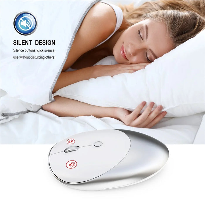 HXSJ T36 Three Mode Bluetooth-compatible 3.0 + 5.0 Wireless Mouse Silme Silent Rechargeable Optical Mouse - White - 4