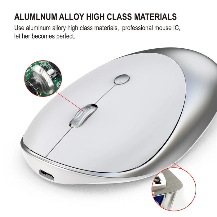 HXSJ T36 Three Mode Bluetooth-compatible 3.0 + 5.0 Wireless Mouse Silme Silent Rechargeable Optical Mouse - White - 5