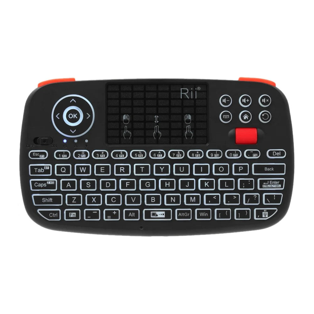 RII I4 Mini Bluetooth-compatible 2.4GHz for Windows Android (English Version) Dual-mode Hand-held Fingerboard Backlit Mouse Touchpad - 1