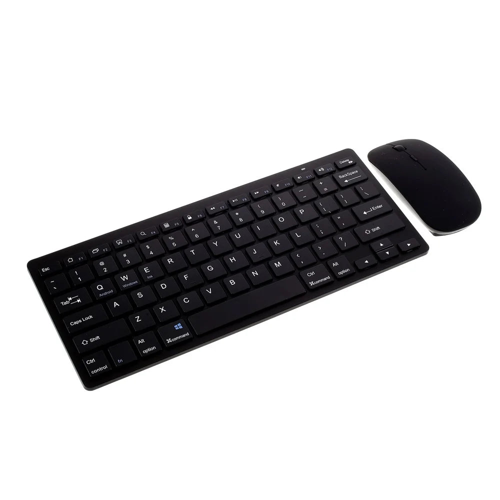 MODAO Super Thin Wireless Bluetooth-compatible 3.0 Keyboard + Bluetooth-compatible Optical Mouse Set - Black - 1