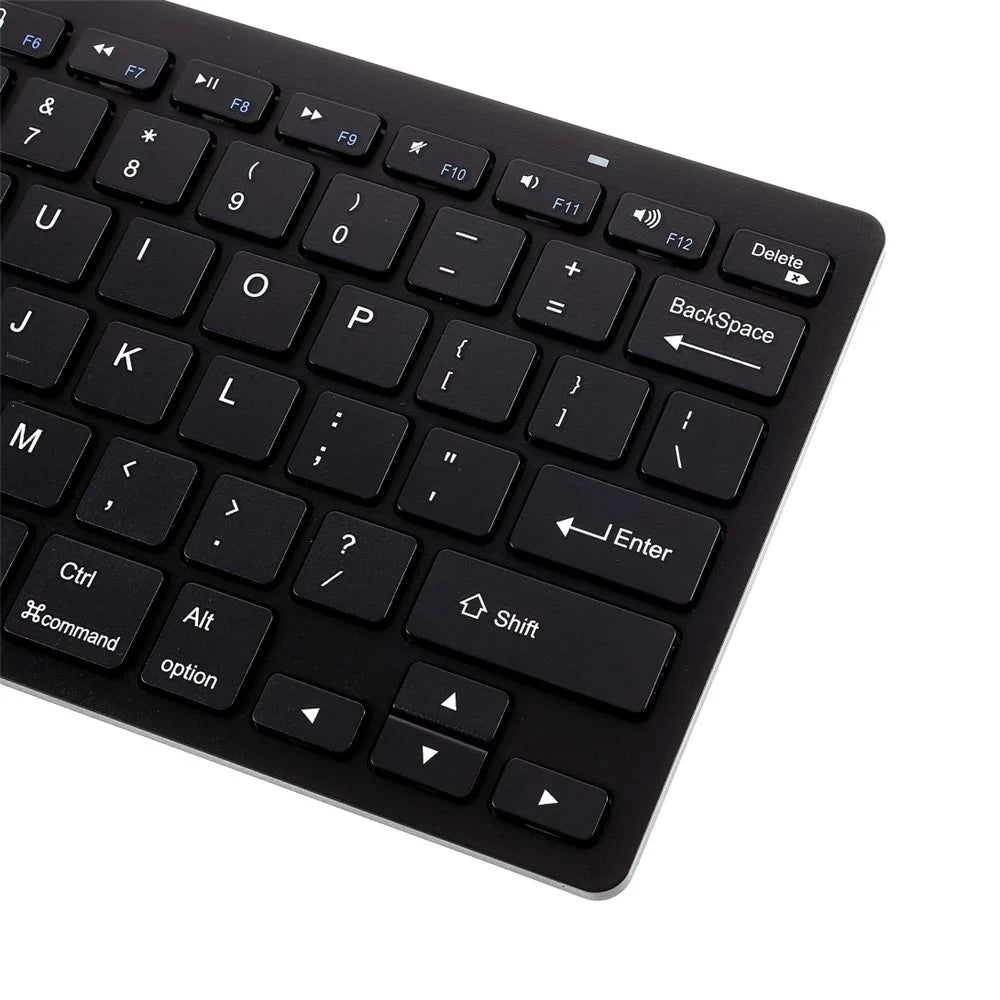 MODAO Super Thin Wireless Bluetooth-compatible 3.0 Keyboard + Bluetooth-compatible Optical Mouse Set - Black - 5