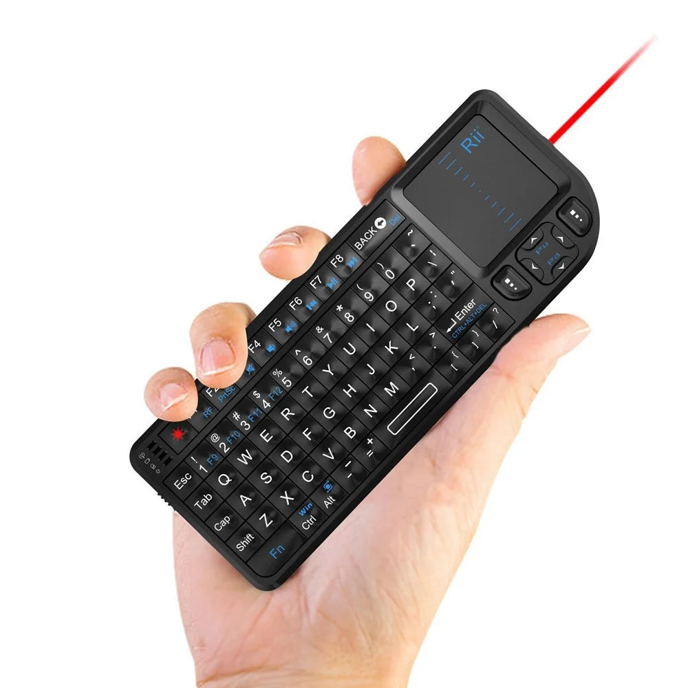 RII Mini V3 2.4GHz Wireless QWERTY Keyboard Touchpad Air Mouse with Backlit (English Version) - 2