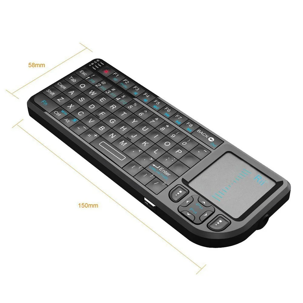 RII Mini V3 2.4GHz Wireless QWERTY Keyboard Touchpad Air Mouse with Backlit (English Version) - 4
