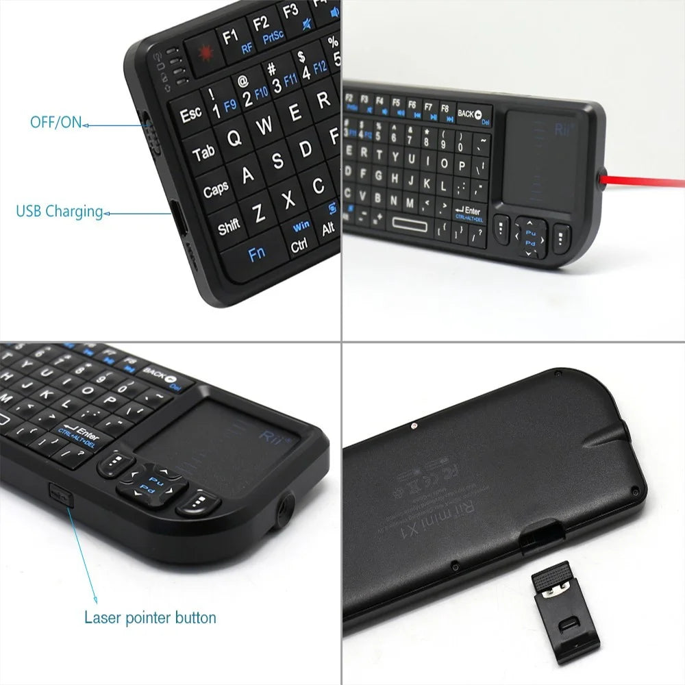 RII Mini V3 2.4GHz Wireless QWERTY Keyboard Touchpad Air Mouse with Backlit (English Version) - 6