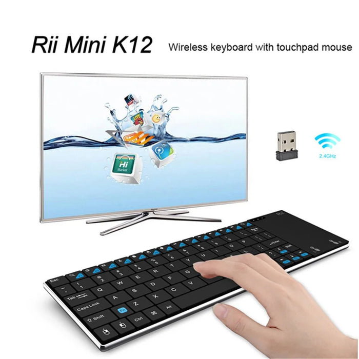 RII Mini K12 2.4GHz Wireless QWERTY Keyboard with Mouse Touchpad (CE/FCC) - 1