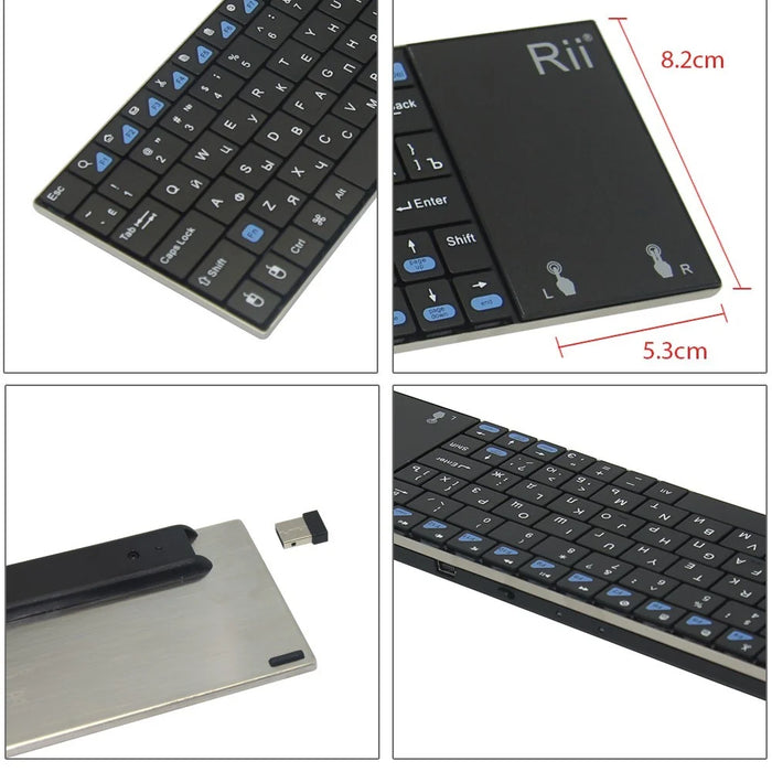 RII Mini K12 2.4GHz Wireless QWERTY Keyboard with Mouse Touchpad (CE/FCC) - 3