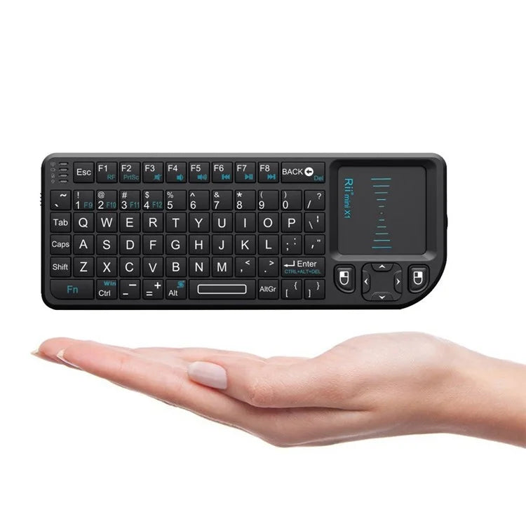 RII Mini X1 2.4GHz Wireless Keyboard with Mouse Touchpad for Laptop Tablet Smart TV - Black - 3