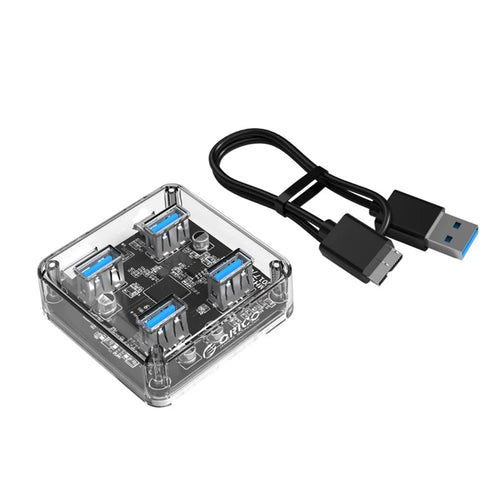 ORICO Mini 4 Ports USB3.0 Hub with Micro USB Port Support Offline Power, Cable Length: 100cm (MH4U-U3-10) - 1