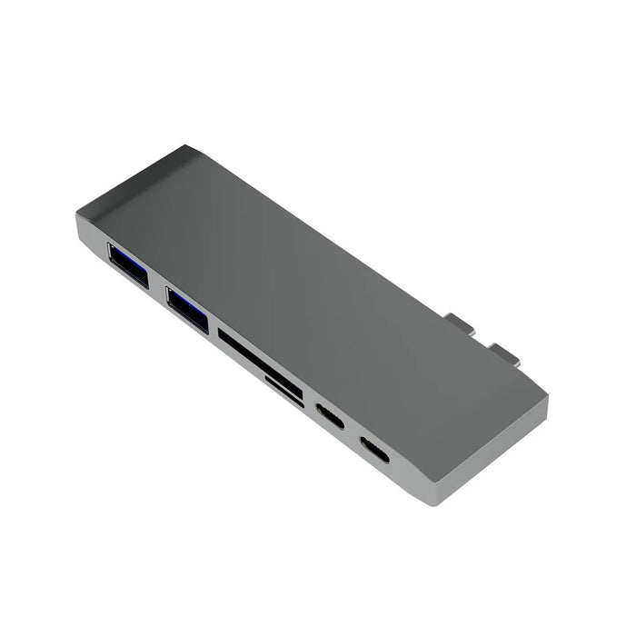 6-in-1 Dual USB Type-C Multi-Port Card Reader Adapter Converter for MacBook - 3