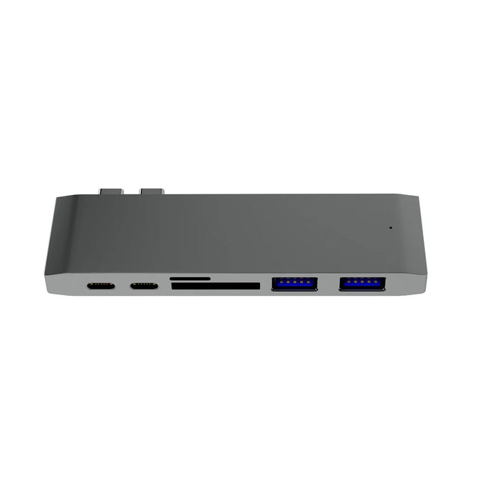 6-in-1 Dual USB Type-C Multi-Port Card Reader Adapter Converter for MacBook - 5