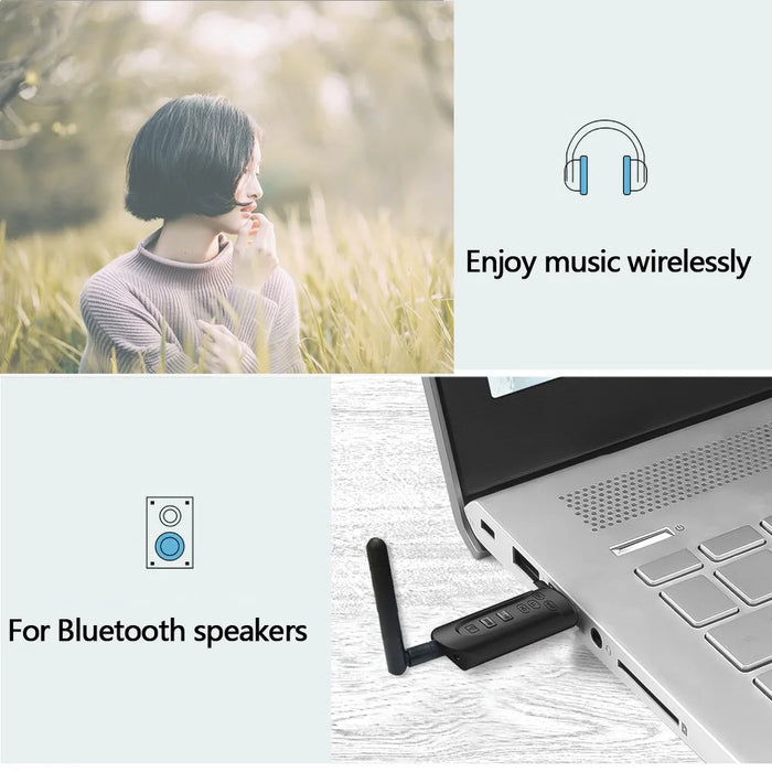 B52 AptX Low Latency / LL Bluetooth-compatible 5.0 Transmitter Audio USB Adapter 3.5mm AUX Jack Wireless Dongle - 5