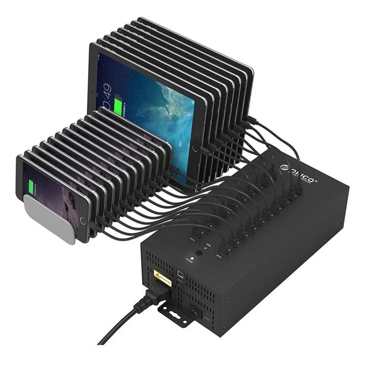 ORICO CE/FCC/RoHS Industrial 150W Charge/Data Mode 20-Port USB2.0 Hub (IH20P) - US Plug - 1