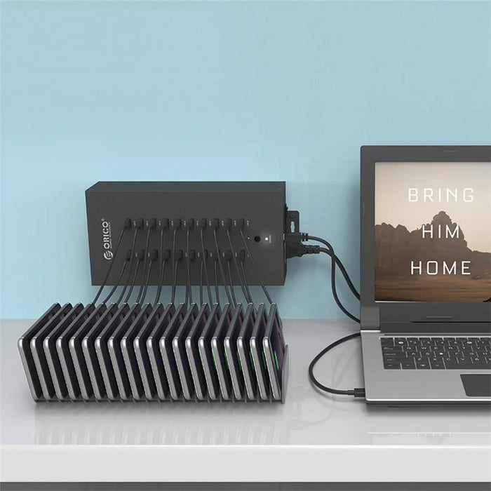 ORICO CE/FCC/RoHS Industrial 150W Charge/Data Mode 20-Port USB2.0 Hub (IH20P) - US Plug - 2