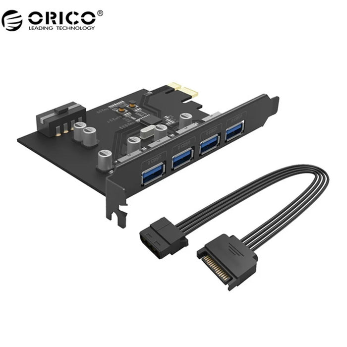 ORICO PME-4U 4-Port USB3.0 PCI-E Expansion Card 3.0 Adapter to USB 3.0 HUB PCI-E Extender Card - 1