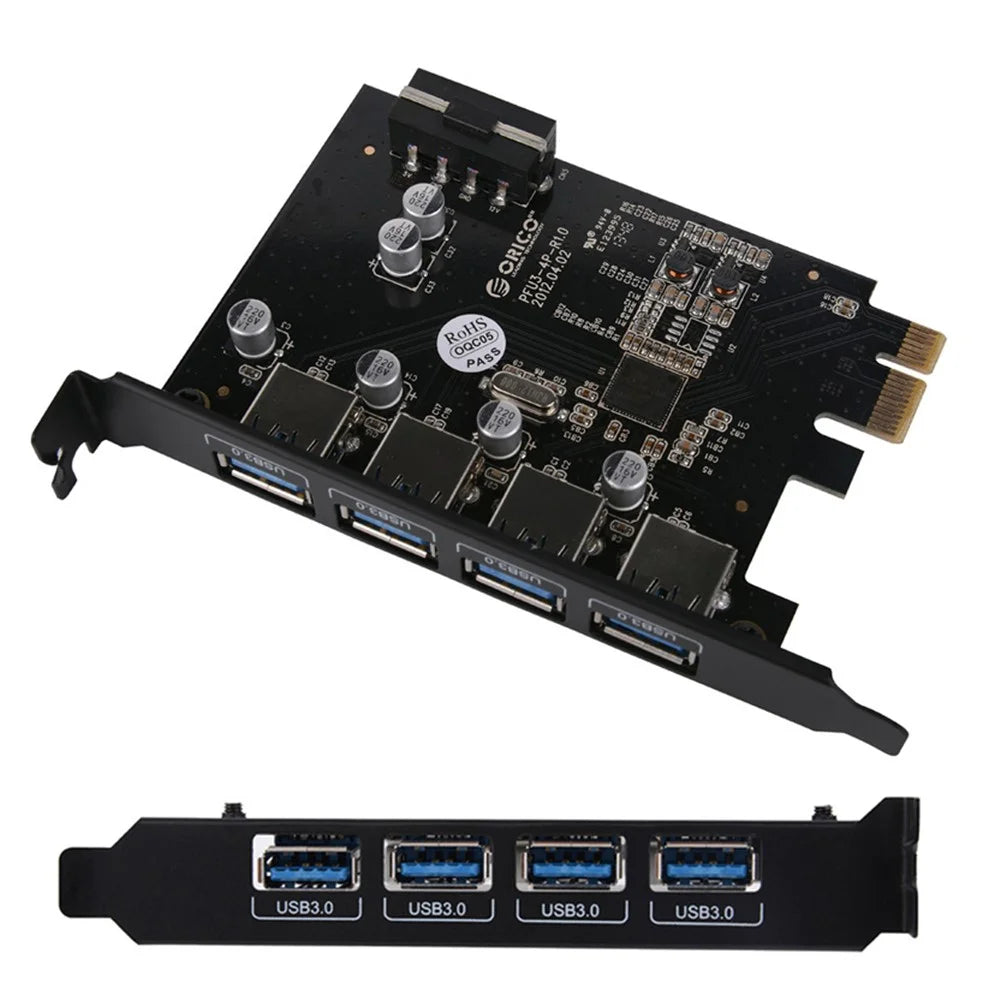 ORICO PME-4U 4-Port USB3.0 PCI-E Expansion Card 3.0 Adapter to USB 3.0 HUB PCI-E Extender Card - 2
