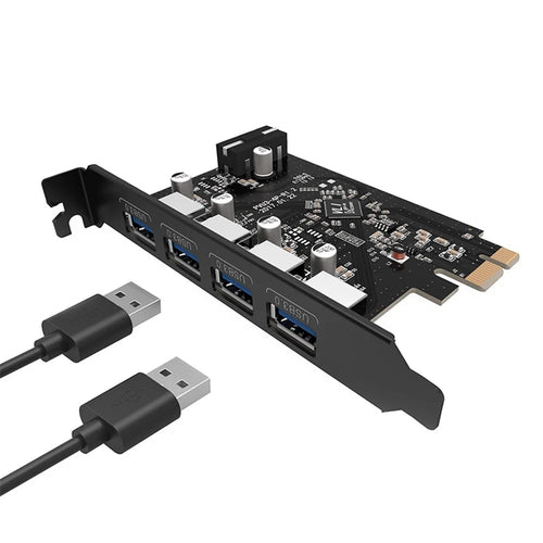 ORICO 4 Port USB 3.0 Hub PCI-Express Card Adapter Host Controller for Windows XP Vista PC Laptop (PVU3-4P) - 1